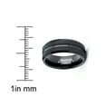 thumbnail image 5 of Metal Masters Mens Tungsten Ring Wedding Band Black Grooved Beveled Edge 8mm, 5 of 7