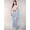 Glacier Gray, variant on Georgette Lukhnavi Chikan Embroidered Saree with Chakra Motifs Border and Anchal – Yellow Cream