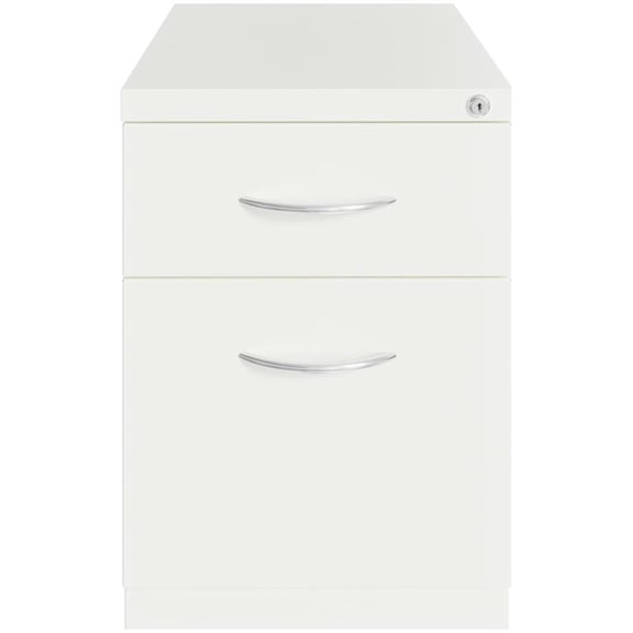 Bowery Hill 20" D Metal Mobile Pedestal File Cabinet 2 Drawer Box-File White