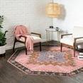 thumbnail image 4 of Unique Loom Timeless Collection Area Rug - Thomas (5' Octagon Pink/Blue), 4 of 7