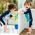 thumbnail image 4 of MXIEZI 1-7 Years Old Boys Girls 3/4 Sleeve Swimsuits Kids Cartoon UV 50+ One Pieces Bathing Suits Printing Swimsuit, 4 of 9