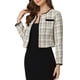 thumbnail image 4 of CHAQUETA DE TWEED CON CUELLO REDONDO Y CIERRE DE BOTONES PARA MUJERES INSPIRADAS CHIC, TALLA XL, NEGRO Y BLANCO, 4 of 6