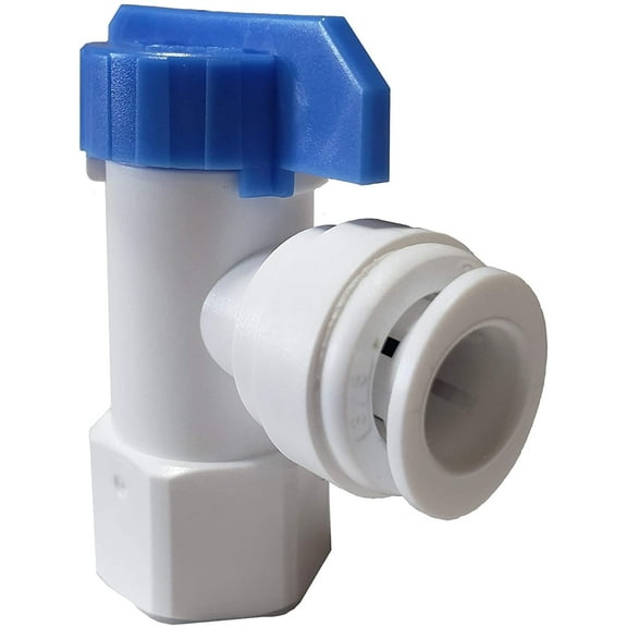 Metpure 3/8" Quick Connect Tank Ball Valve with Gaskets For Water Purification Systems And Reverse Osmosis System Pressurized Water Storage Tank (1/4" Female NPT X 3/8" Quick Connect)