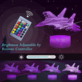 thumbnail image 5 of J-16 Fighter Night Light,3D Illusion Lamp J-16 Fighter Lights for Kids Room,16 Colors & Flashing Modes with Remote Control Opreated Dimmable Christmas Birthday Gifts for Boys Girls, 5 of 7