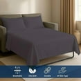 thumbnail image 4 of 4 Piece Sleeper Sofa Bed Sheet Set 100% Egyptian Cotton 800 Thread Count King Size Sleeper Sofa (76" x 80") Inch Fits Mattresses Up to 5" Drop - Dark Grey Solid, 4 of 7