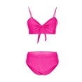 thumbnail image 3 of Efsteb Bikinis Sets for Women Beach Bikini Solid Color Summer V Neck Bathing Suit High Waist Two Piece Swimsuits Swimwear (Hot Pink,XL), 3 of 5