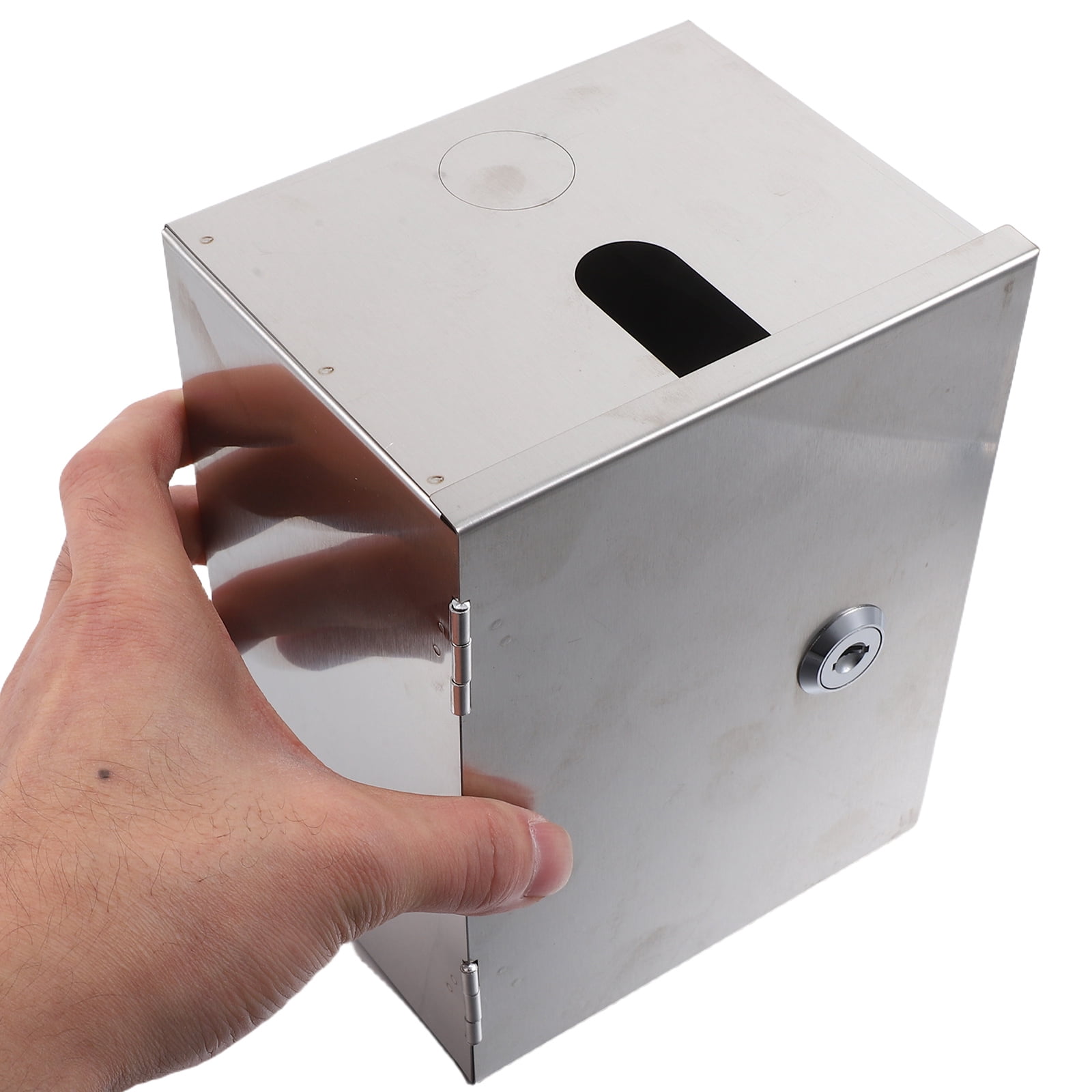 OUNONA Stainless Steel Outdoor Electrical Box Waterproof with Lockable Anti Theft Cover for Secure Protection