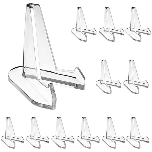 Laklulu - 12 soportes de exhibición para monedas, caballetes para monedas, colección de medallas, insignias, estante para monedas, soporte acrílico para teléfono de 5,3 cm