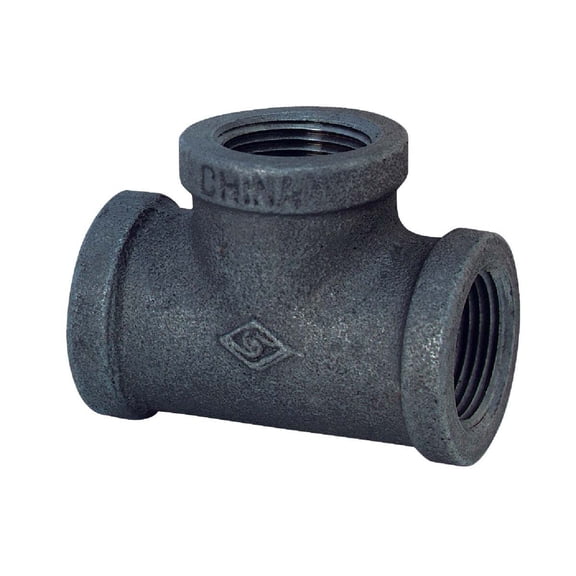 Black Pipe Equal Tee, .75", B & K, 520-604HN
