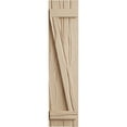 thumbnail image 2 of Ekena Millwork 11"W x 28"H Rustic Two Board Joined Board-n-Batten Riverwood Faux Wood Shutters w/Z-Board (Per Pair), Primed Tan, 2 of 11