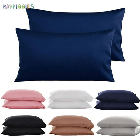 BadPiggies Set of 2 High Quality Pillowcase Ultra Soft Bed Pillow Covers Set with Envelope Closure for Hair and Skin (Navy)
