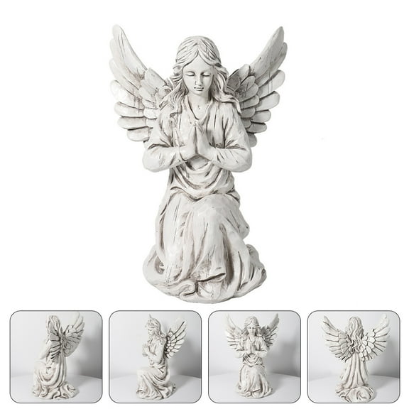 SEWACC 1Pcs Decorative Angels Figurine In Resin For Home And Office Decor 25.5x19Cm