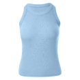 thumbnail image 4 of QHFBli Womens Sleeveless Racerback High Neck Casual Basic Cotton Ribbed Fitted Tank Top, 4 of 4