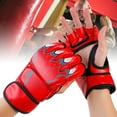 thumbnail image 4 of <p>Half Finger Kickboxing Gloves, Kickboxing Sparring Gloves Adjustable  For Fighting</p>, 4 of 7