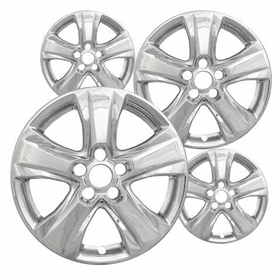 17" Chrome ABS Wheel Skins Set Compatible with 2019-2024 Toyota RAV4 LE, XLE, XLE Premium, Adventure, Limited, Hybrid LE, XLE, Limited, XSE & 2020-2024 RAV4 TRD Off-Road & Impostors