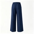 thumbnail image 7 of Khunlpohl Cotton Linen Pants for Womens Wide Legs Elastic Waist Palazzo Casual Pant Tied Loose Trendy Trousers with Pockets, 7 of 7