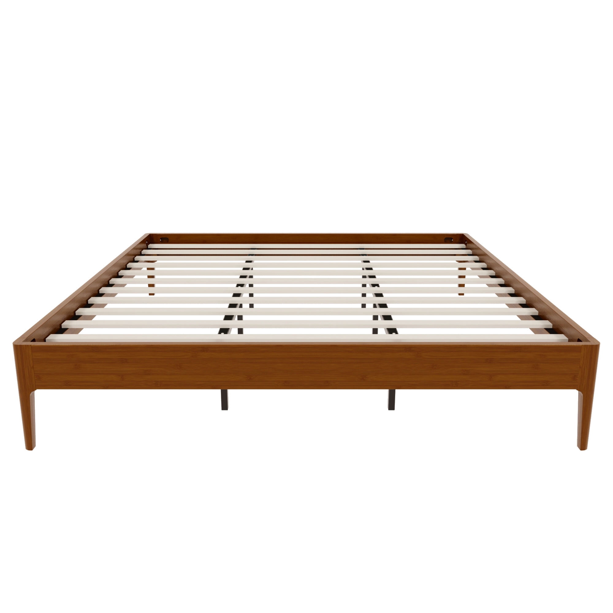 Euroco Bamboo Wood Platform Bed, King Size Minimalist Style Bed, Brown