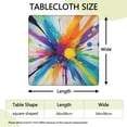 thumbnail image 2 of Colorful Double Burst Paint Pattern Square Fitted Tablecloth with Elastic Edge,Square Table Cover,Washable Elastic Table Cover for Home Kitchen Party Decor 34"x34", 2 of 6