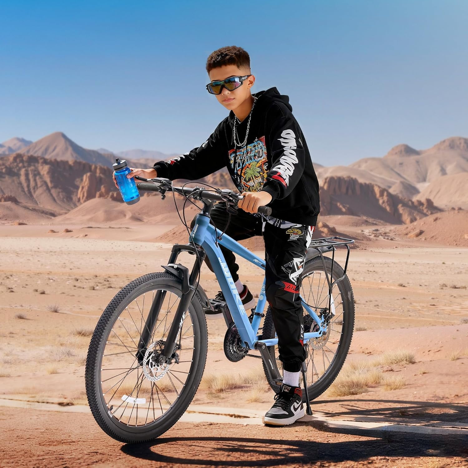 Akaber 24" Mountain Bike for Kids, Kids Bike for Boys and Girls, Bicycles with 21-Speed Drivetrain, Suspension Fork, Dual Disc Brakes, Rear Rack