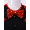 thumbnail image 5 of Doomiva Kids Girls Sequins Modern Jazz Dance Dress Long Sleeve Bowtie Leotard Ringmaster Tuxedo Tailcoat Red 10, 5 of 7