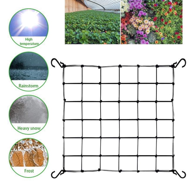 Grow Tent Netting Heavy Duty Elastic Net With Steel Hooks Hydroponic Grow Room Net Elastic Tent Support For Indoor Glass Stained Panel Chandelier Chocolate Ornament