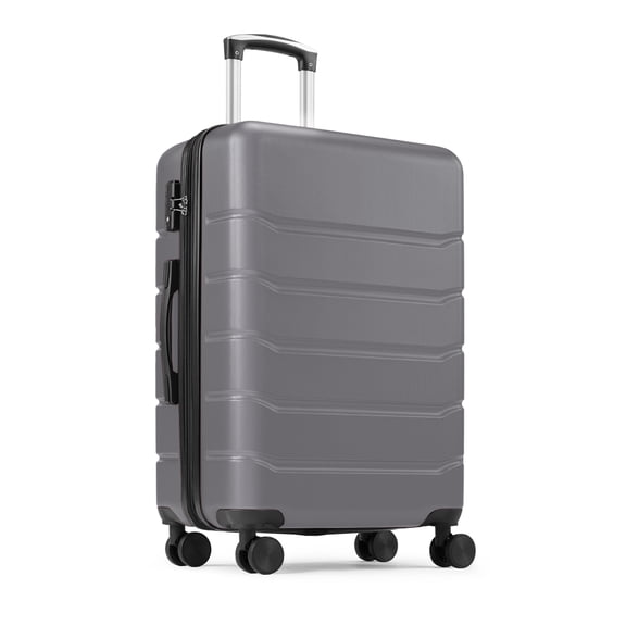 Gianna 28 Inch Hardside Luggage, Expandable Rolling Luggage with TSA Lock and Spinner Wheels, Dark Gray