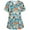 Green, variant on Kayannuo Print Nursing Uniforms Scrub for Women Women Short Sleeve V-neck Tops Uniform Printed Pockets Blouse Nursing