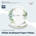 thumbnail image 4 of White Scalloped Paper Plates Wedding, Bridal Shower Supplies (11.5 In, 48 Pack), 4 of 6