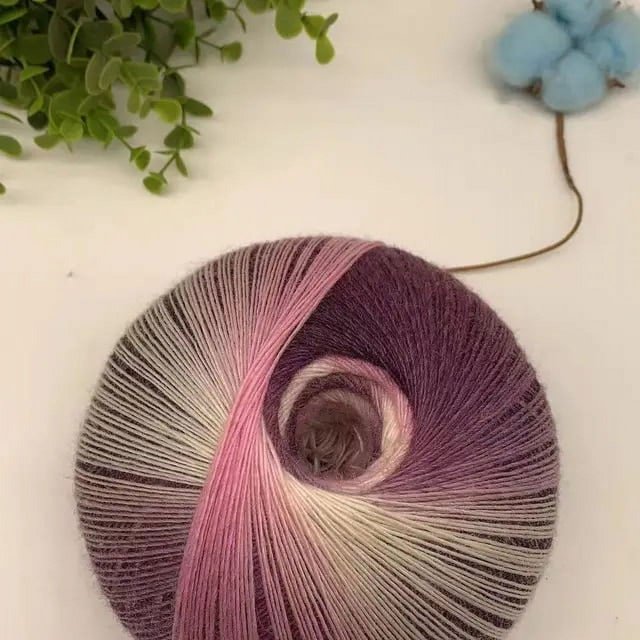 Segmental Dyed Rainbow Hand Knitted Thread 200g 1600m Long Invincible Magic Ball Wool Crochet Thread Rainbow Magic Ball