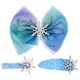 thumbnail image 1 of 3 pinzas para el cabello de copo de nieve navideñas, pasadores para el cabello con nudo de lazo, azul, 1 of 5