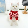thumbnail image 5 of Cozy Pet Clothes Winter Warm Striped Sweater With Leash Hook for Small Medium Cats and Dogs, 5 of 5