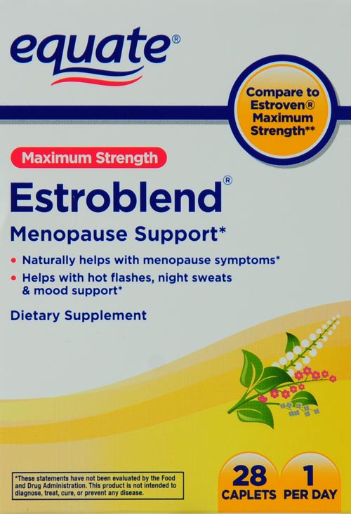  Equate maximum strength estroblend menopause support caplets, 28 ct