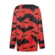 thumbnail image 5 of Blusa informal con cuello en V, botones y manga larga con estampado de murciélago de Halloween para mujer, 5 of 5