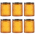 thumbnail image 1 of MasteelfCA 6pcs Embossed Glass Candle Container Kits Empty Round Candle Making Mason Jars, 1 of 7