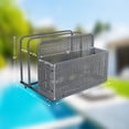 thumbnail image 3 of Outdoor Storage, Double Layer Poolside Float Storage, Patio Poolside Float Storage Basket, Storage Box, PE Rattan Outdoor Pool Caddy with Rolling Wheels for Floaties,Beach-Sturdy,Hollow Grey, 3 of 7