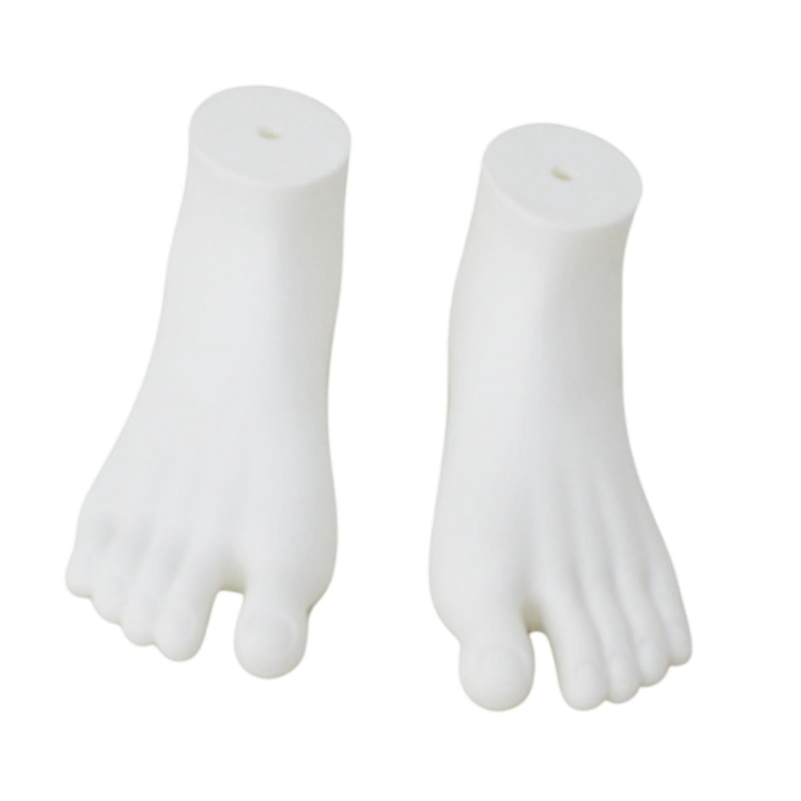 MAGIDEAL 2 Pieces Mannequin Foot Display Model Lifelike Home Foot Forms Sandal Photography Props Showcase Malls Stockings Manikin Feet White
