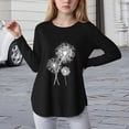 thumbnail image 2 of HCNTES Girls Long Sleeve T Shirts Kids Fall Tops Star Print Crewneck Basic Tees(Black,9-10 Years), 2 of 4