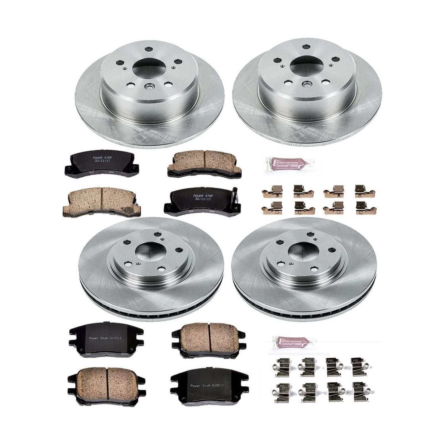 Power Stop Front and Rear Stock Replacement Brake Pad and Rotor Kit KOE2775