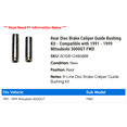 thumbnail image 2 of Rear Disc Brake Caliper Guide Bushing Kit - Compatible with 1991 - 1999 Mitsubishi 3000GT FWD - Raybestos, 2 of 2