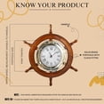 thumbnail image 2 of Nagina International Brass Nautical Full Porthole Tim'es Clock Ship Wheel | Pirate's Maritime Vintage Gift (24 Inches), 2 of 8