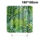 thumbnail image 1 of Cortina de ducha tropical, juego de cortinas de baño de tela de hoja de palma de plátano verde con ganchos decoración de baño lavable a máquina Ormromra 2034905-1, 1 of 9