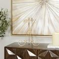 thumbnail image 3 of DecMode 11" x 14" Gold Metal Tabletop Arched Fleur De Lis Easel with Scroll Details, 3 of 9