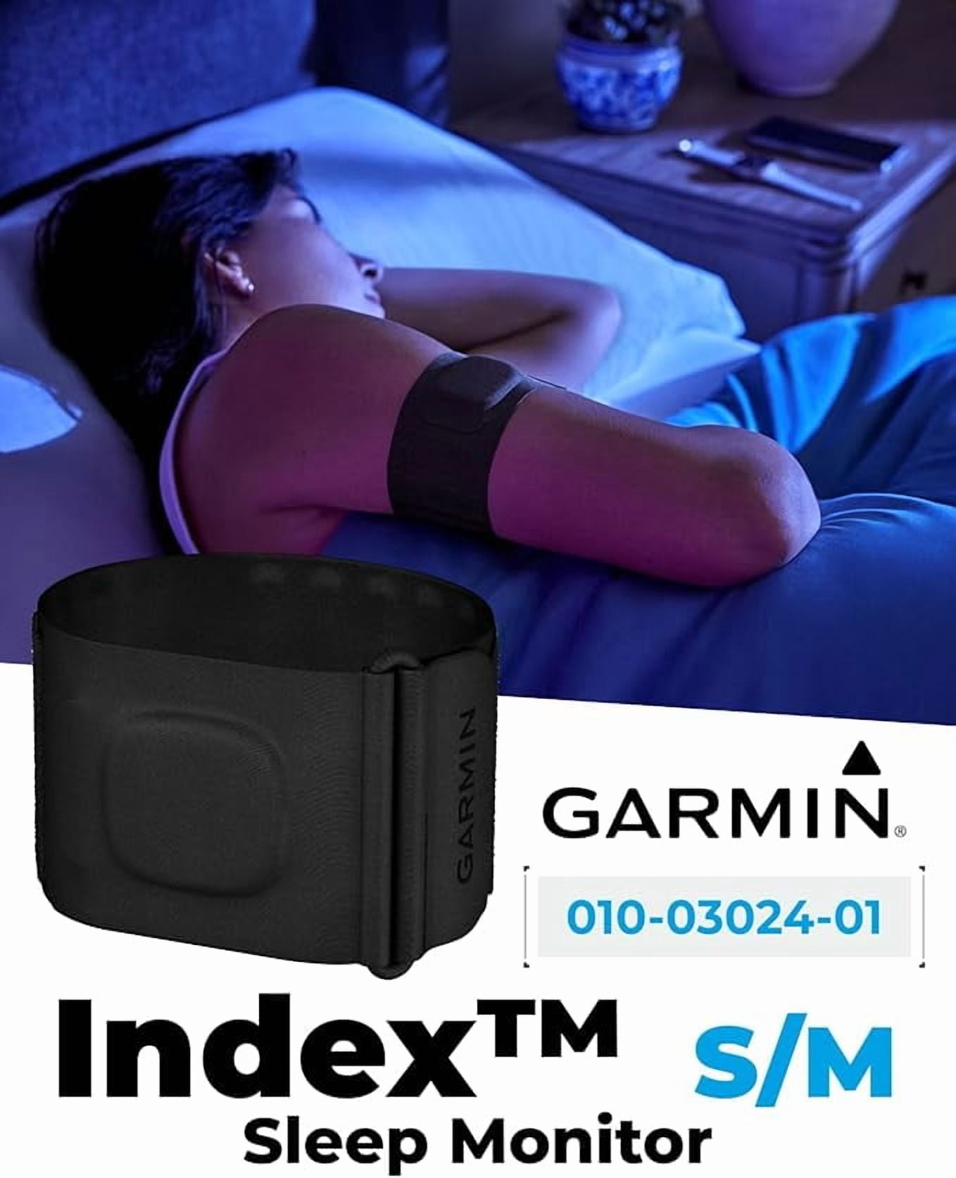 Garmin Index Sleep Monitor (S/M) – Smart Sleep Band with Advanced Sleep Tracking & Recovery Metrics, HRV, Skin Temperature & Women's Health Tracking + Wearable4U PowerBank