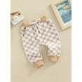 thumbnail image 4 of Douhoow 0-3Y Baby Boy Plaid Pants Checkerboard Print Trousers Elastic Waist Jogger Pants, 4 of 8