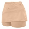thumbnail image 6 of LEBONYARD Plus Size Womens Skorts Skirts for Summer,Women's Seamless Waistband Yoga Skort,Women's New Color Mid-waist Skirt Pants Sports Shorts Bottoming Skirt Pants Beige S, 6 of 6
