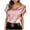 Pink, variant on RYRJJ Women's Off Shoulder Satin Tops Elegant Short Sleeve Asymmetrical Neck Silk Blouse Dressy Casual Shirts(Pink,L)