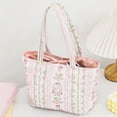 thumbnail image 6 of Floral Quilted Cotton Shoulder Bag Fashion Underarm Bag with Bow Commute Bag for Women Work Shopping Travel (Style B), 6 of 9