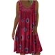 thumbnail image 3 of Vestido de playa de verano para mujer 2024 vintage estampado floral sin mangas cuello redondo vestidos sueltos plisados vestido de playa fluido, 3 of 5