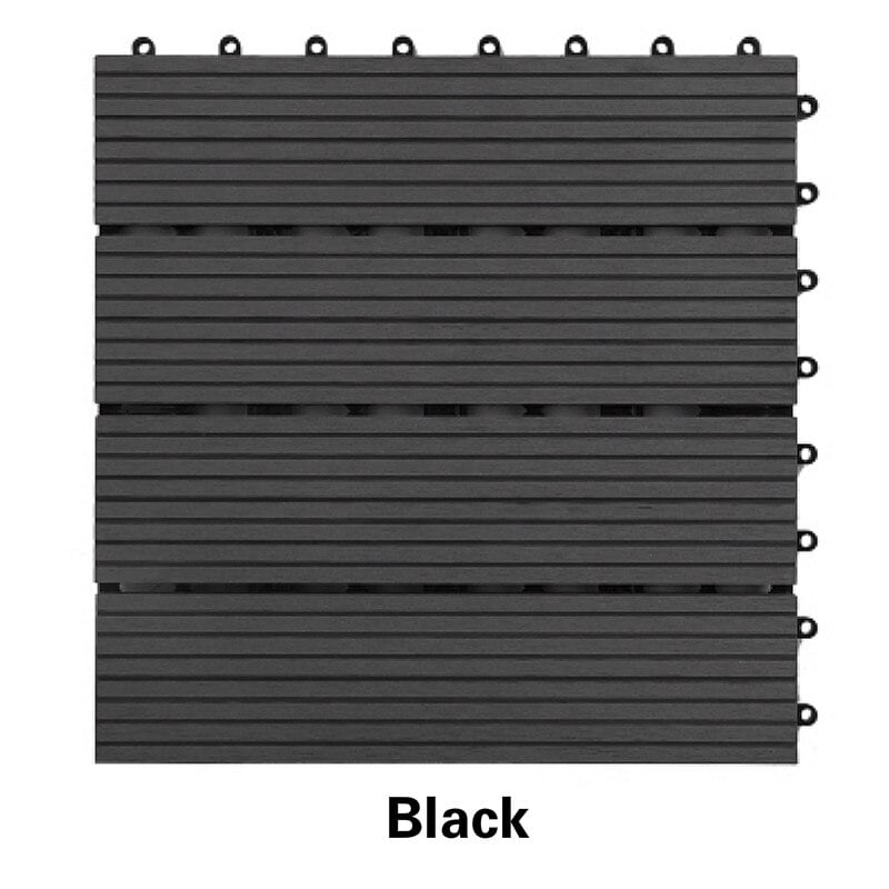 One Piece 300 x 300 mm Interlocking floor tile plastic Wood plastic flooring for outdoor balcony