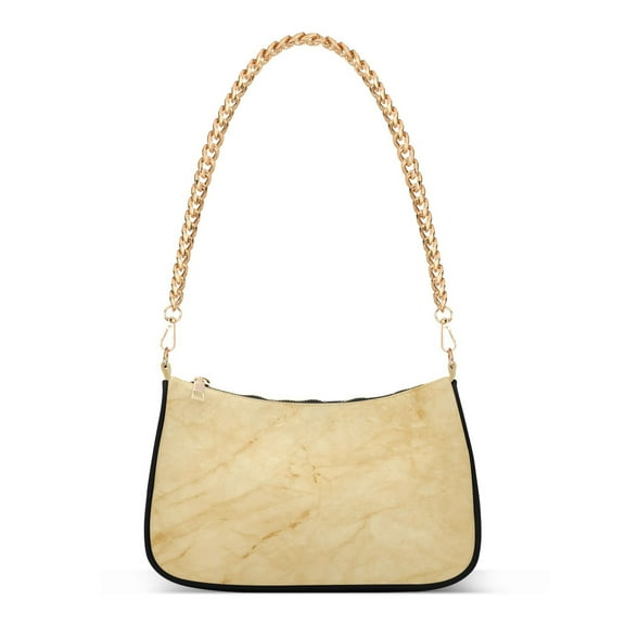 Stylish Yellow Marble Womens Chain Shoulder Bag Tote Handbag Clutch Hobo Purse with Zipper for Travel Casual